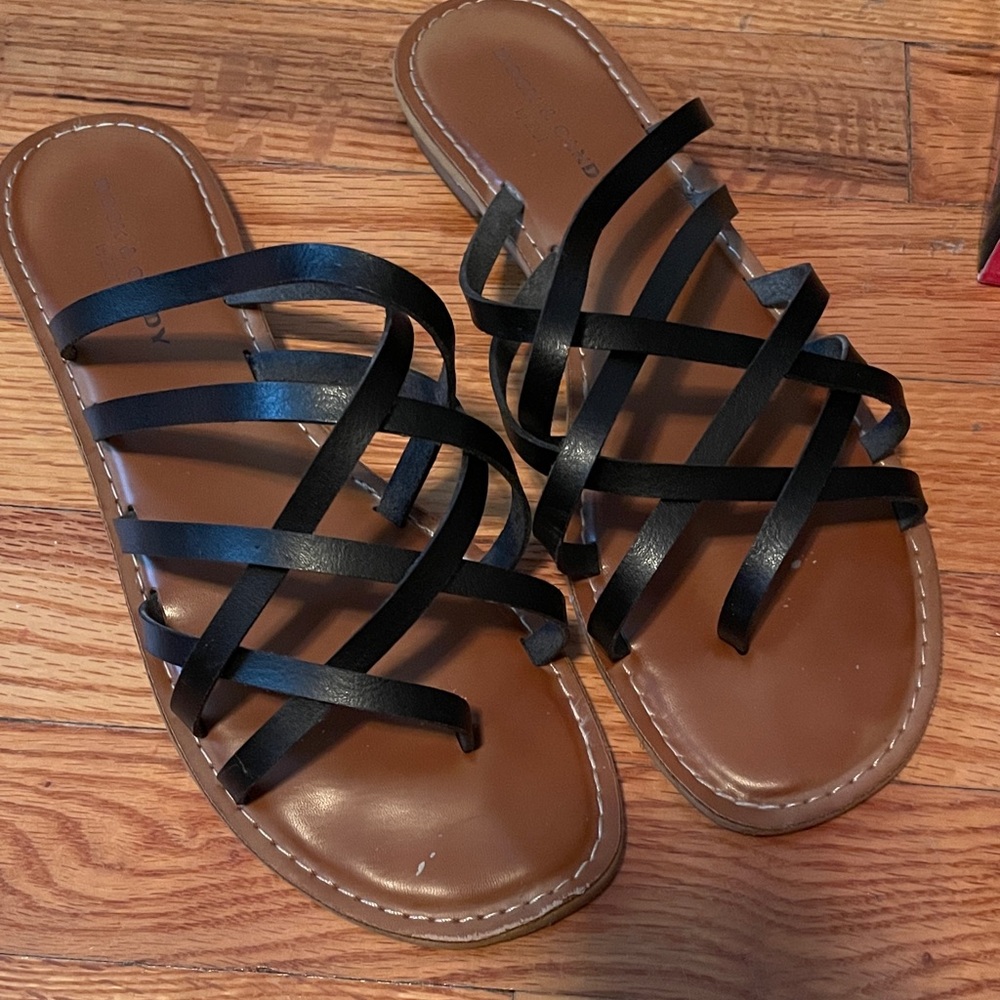 Rock & Candy Black Strappy Sandals